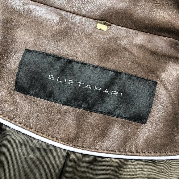 Elie Tahari Andreas Lambskin Leather Jacket - Picture 8 of 9